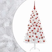 Vidaxl Umetna božična jelka z bučko 240 cm 300 LED Toplo bela