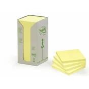 Samoljepljiva bilježnica, 76x76 mm, 16x100 listica, ekološki prihvatljiva, 3M POST-IT, žuta 7100172245