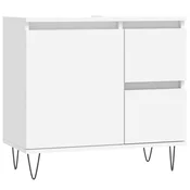 Vidaxl Kopalniška omarica bela 65x33x60 cm inženirski les
