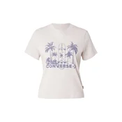 CONVERSE Majica ECHO PALMS  ecru / golobje modra