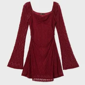 Cropp - Čipkasta obleka - maroon