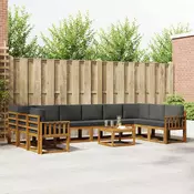Set vanjskih sofa 11 kom. Prirodna i antracit