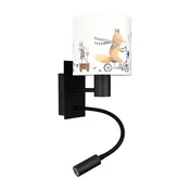 Brilagi - LED Flex. lampa BOBO 1xE27/25W/230V + LED/3W crna/bela/sa životinjskim motivima