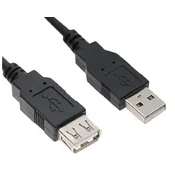 E-GREEN Kabl USB A - USB A M/F produžni 5m crni