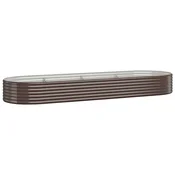 Vidaxl Visoka greda iz cinkanega jekla 322x100x36 cm rjava