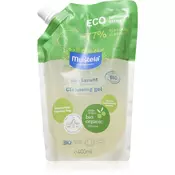 Mustela BIO gel za umivanje za telo in lase za otroke od rojstva nadomestno polnilo 400 ml