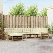 Set vanjskih sofa s jastukom 6 pcs Bijela i krem