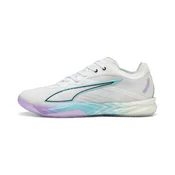 PUMA Accelerate NITRO™ SQD 5 ENERGY Handball Shoes Unisex, Shoes, White/Bright Aqua/Purple Glimmer, 40