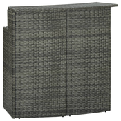 Den Vrtna barska miza siva 120x55x110 cm poli ratan