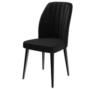 Hanah Home set trpezarijskih stolica Etra 2 kom, crna tkanina Jerry, crne drvene noge