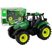 Zeleni traktor s haubom na otvaranje