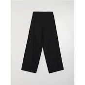 Sinsay - Wide leg pantalone sa viskozom i dodatkom lana - crno