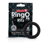 Vrišteći O Ritz XL - silikonski prsten za penis (crni)