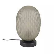 Trio Lighting Namizna svetilka Facette, zelena, višina 29 cm, steklo, E27 - Dnevna soba / jedilnica - Sodobni - mat zelena, črna