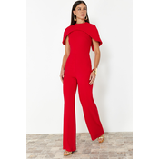 Trendyol Woven Stylish Jumpsuit with Red Cape Detail