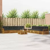Set vanjskih sofa 9 kom. Prirodna i antracit