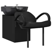 Vidaxl Stolica za šampon Črna 136 x 60 x 92 cm PVC