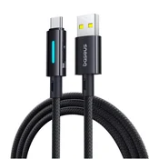 Polnilni in podatkovni 100W USB-A v USB-C kabel Baseus Data Cable Lit (P10379002121-01) - 480Mbps - 2m - cosmic black