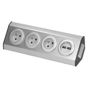 Električna vtičnica z USB polnilnikom INOX