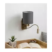 Brilagi - LED fleksibilna zidna lampa NUBILA 1xE27/25W/230V + LED/3W mesing/svetlosiva