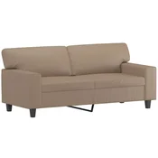 Vidaxl Dvosed kapučino barve 140 cm umetno usnje