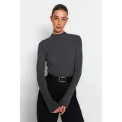 Trendyol Anthracite Stand-up Collar Knitwear Sweater