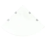 Kutne police s nosacima 2 kom staklene prozirne 45 x 45 cm