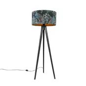 Stoječa svetilka s tripodom črna z odtenkom pav 50 cm - Tripod Classic