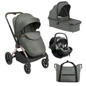 Kikka boo Kolica Kara premium 3in1 set sa autosedištem I-Xtend I-size i tvrdom korpom Army Green KKB21166 XTSET