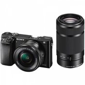 SONY digitalni fotoaparat ILCE-6000YB + objektiv 16-50 in 55-200mm črn