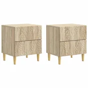 vidaXL Nočna omarica 2 pcs Sonoma hrast 43 x 34,5 x 48 cm