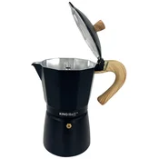 slomart Kavos aparat za espresso KING Hoff KH-1886, 6 skodelic, aluminij, črn/les