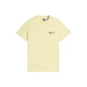 TOMMY HILFIGER Majica Signature Logo Slim temno modra/pastelno rumena/rdeča