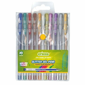Gel valjček Cricco, komplet 10 bleščečih barv