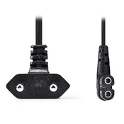 NEDIS napajalni kabel za adapterje/ Euro vtič - konektor IEC-320-C7/ kotni/ dvožilni/ črn/ bulk/