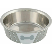 Trixie Stainless Steel Bowl with Silicone Posoda za pse 0,75 L