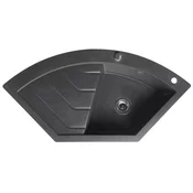 Kotno granitno kuhinjsko korito 114x57,5 cm, črno - Črna - 114x20,5x57,5 cm - Sapho - 24 - Granit - Kotiček - 1140 - 205 - 575 - Left - 14