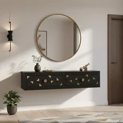 Hanah Home komoda Moka 120, 120 cm, antracit / zlatna