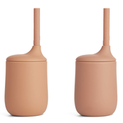 liewood set 2 silikonskih stekleničk s slamico ellis tuscany rose/pale tuscany mix