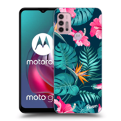 Silikonski črni ovitek za Motorola Moto G30 - Pink Monstera
