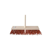 Enpro Metla Road broom, 400 x 70 mm, with 140 cm handle, 9 cm pile, red
