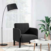 vidaXL Kavč z nasloni za roke črne barve 54 cm žamet