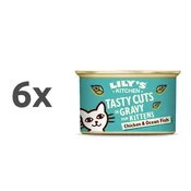 Lilys Kitchen Tasty Cuts v omaki Kitten - piščanec in oceanska riba 6 x 85 g