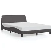 Vidaxl Posteljni okvir Dover siv 140x200 cm umetno usnje
