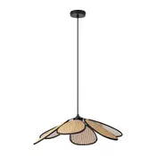 Osram - Luster na sajli DECOR RATTAN 1xE27/15W/230V precnik 58 cm bež/crna