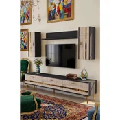 Hanah Home TV komoda Ilay, antracit / travertin / zlatna