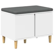 Vidaxl Haldna klop Bela 60 x 38 x 46 cm Oblikovan Les in Tkanina