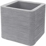 ProGarden Kvadratni lonec z rebri, siv, 38 x 38 x 33 cm