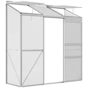 Homestar Drsna vrata in strešna okna za rastlinjak 192x68x196 cm srebrna