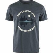 Pamucna majica Fjallraven Forest Mirror boja: tamno plava, s tiskom